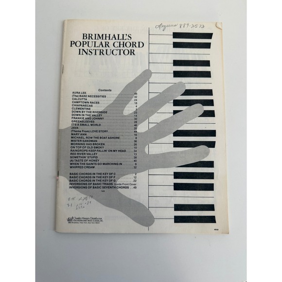 Other - Brimhall's Popular Chord Instructor Sheet Music Book 1967 Charles Hansen Piano
